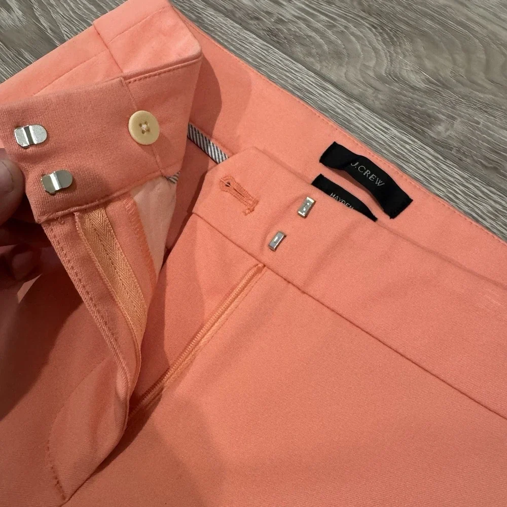 J.Crew Hayden 2T Bright Coral Peach Dress Pants Tailored Flare Preppy‎ Office